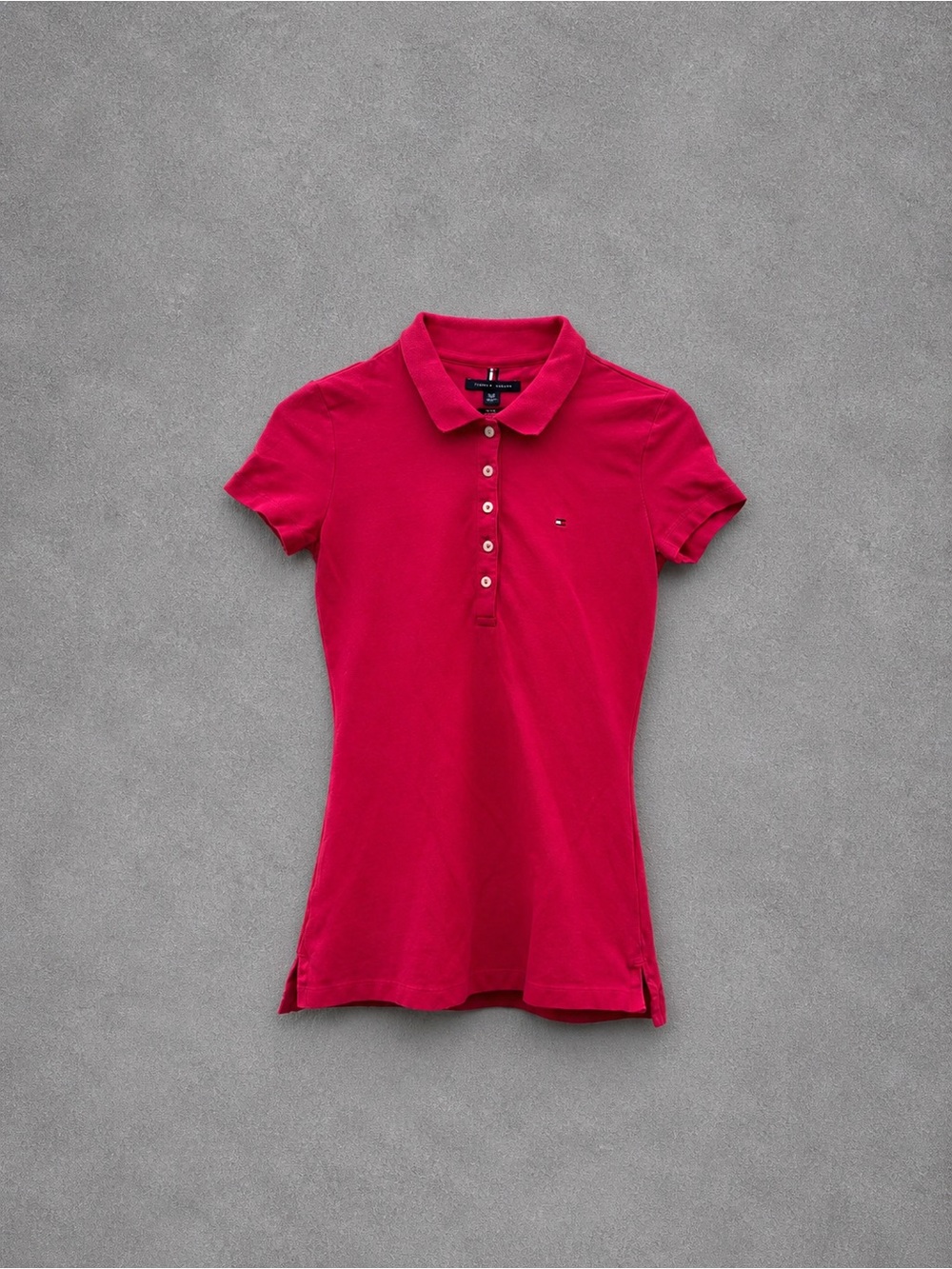 Tommy Hilfiger Women's Raspberry-Pink Button Down Polo